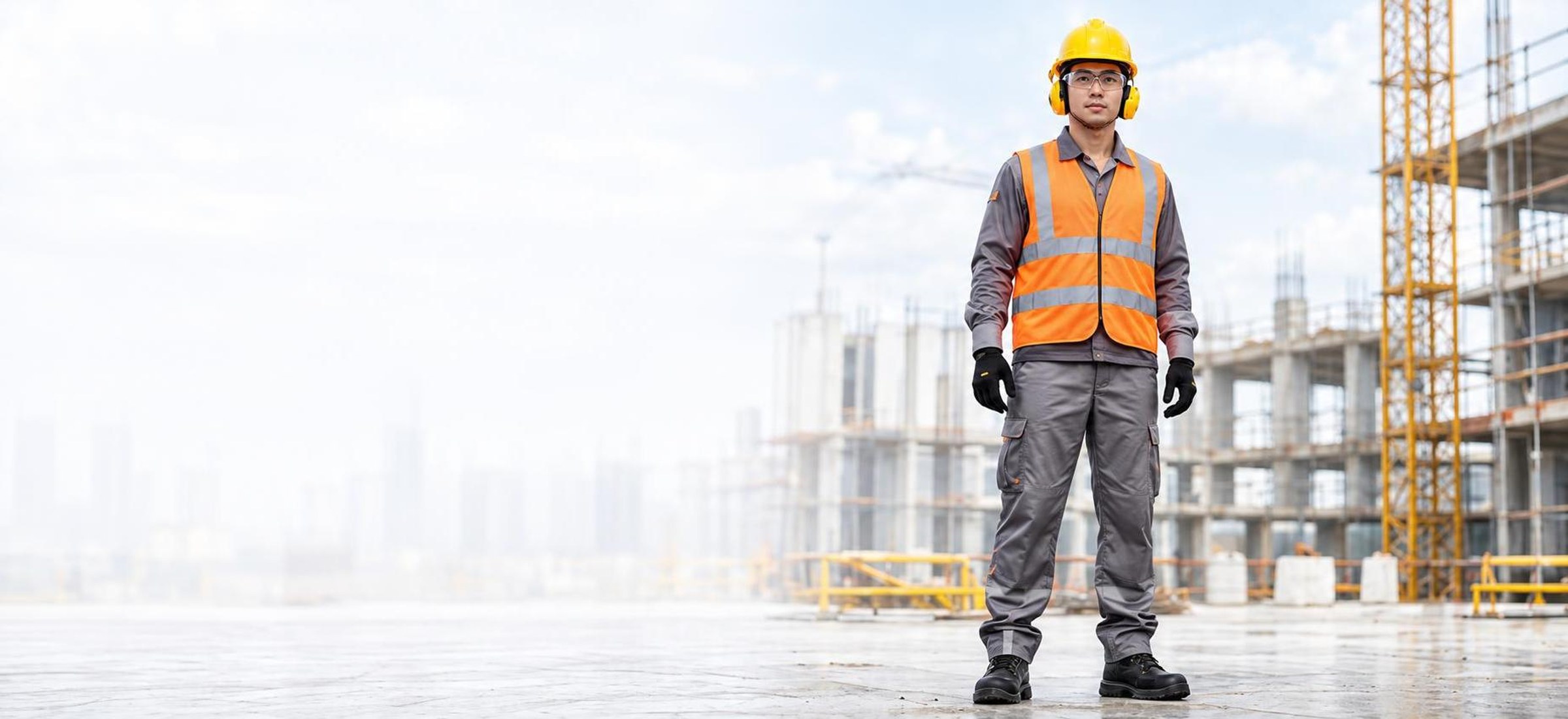 Công nhân mặc đủ đồ bảo hộ tại công trường