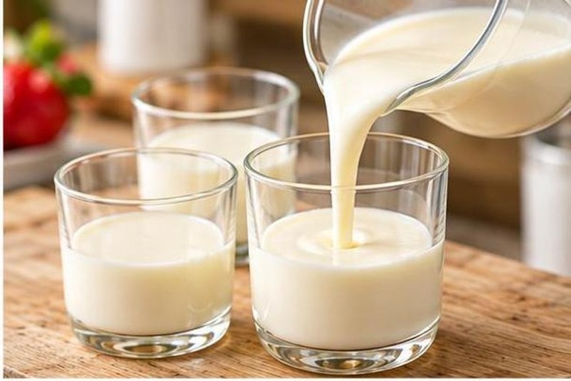 Rót kem sữa vào ly