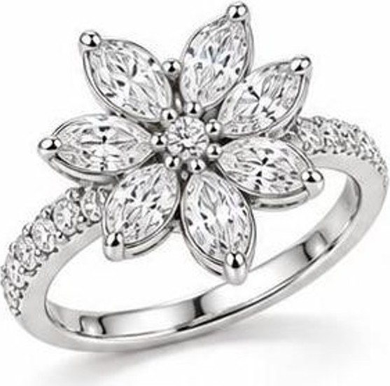 Vỏ nhẫn kim cương vàng trắng 18K