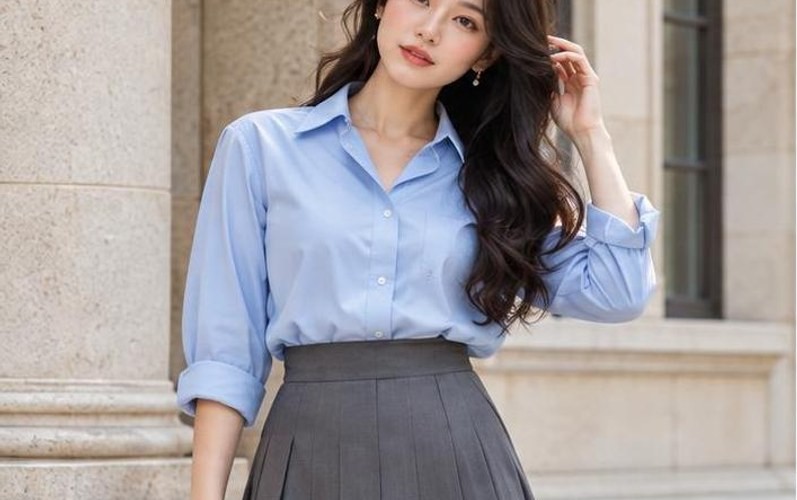Công thức phối sơ mi + chân váy cho nàng công sở