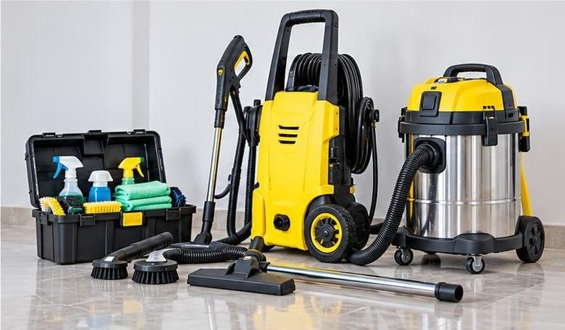Máy vệ sinh và dụng cụ