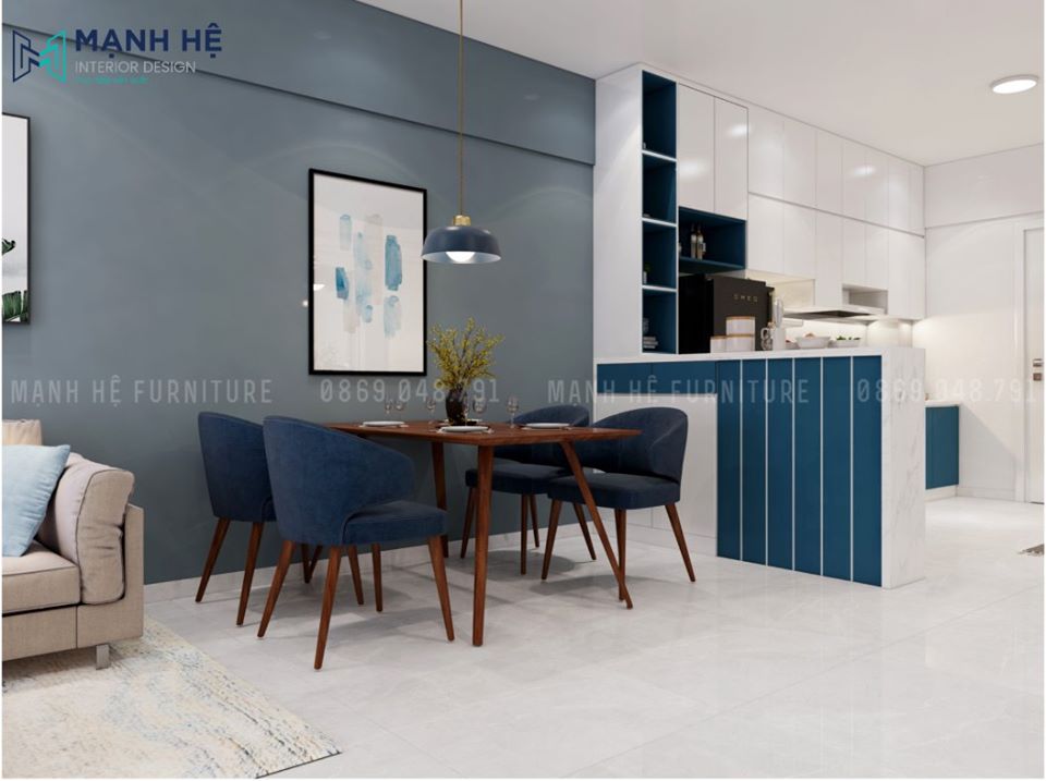phòng bếp liền phòng khách