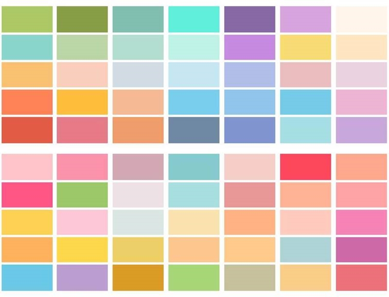 Bảng màu pastel thiết kế nội thất