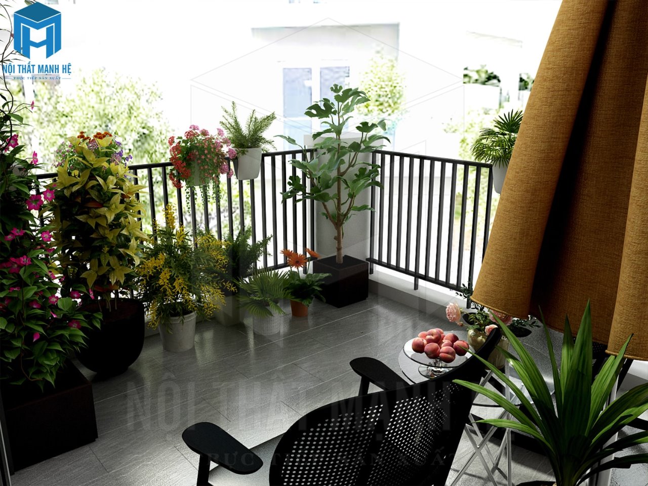 Mẫu sân thượng đẹp cho nhà biệt thự
