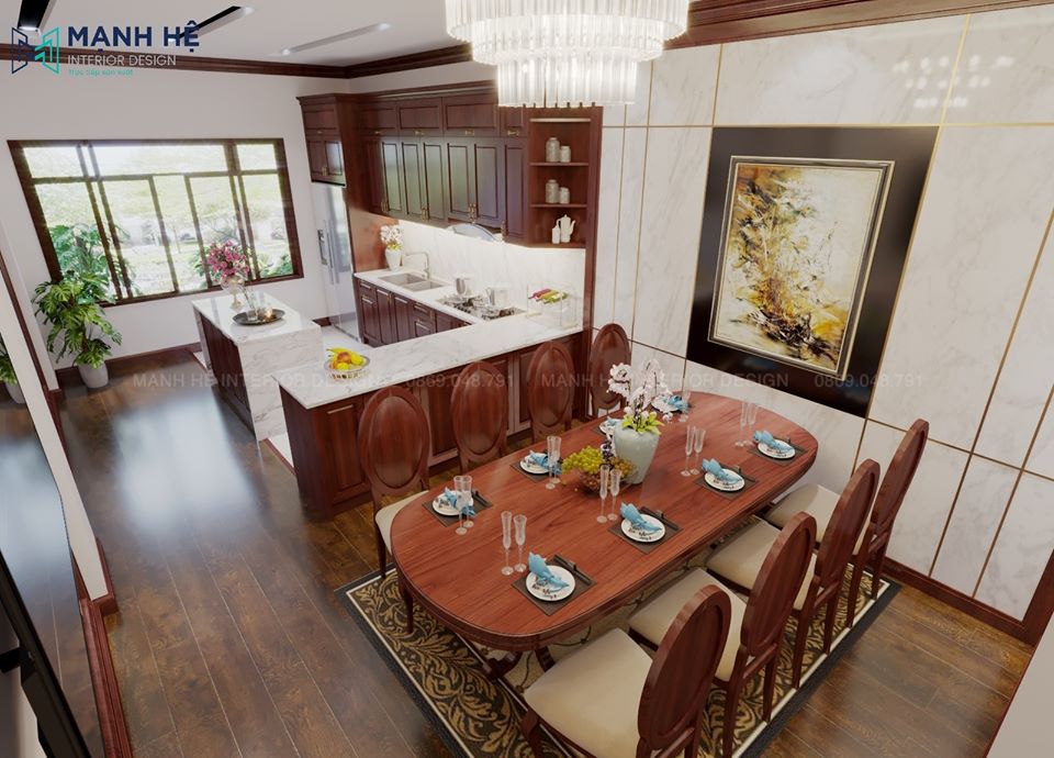 Toàn bộ không gian phòng bếp