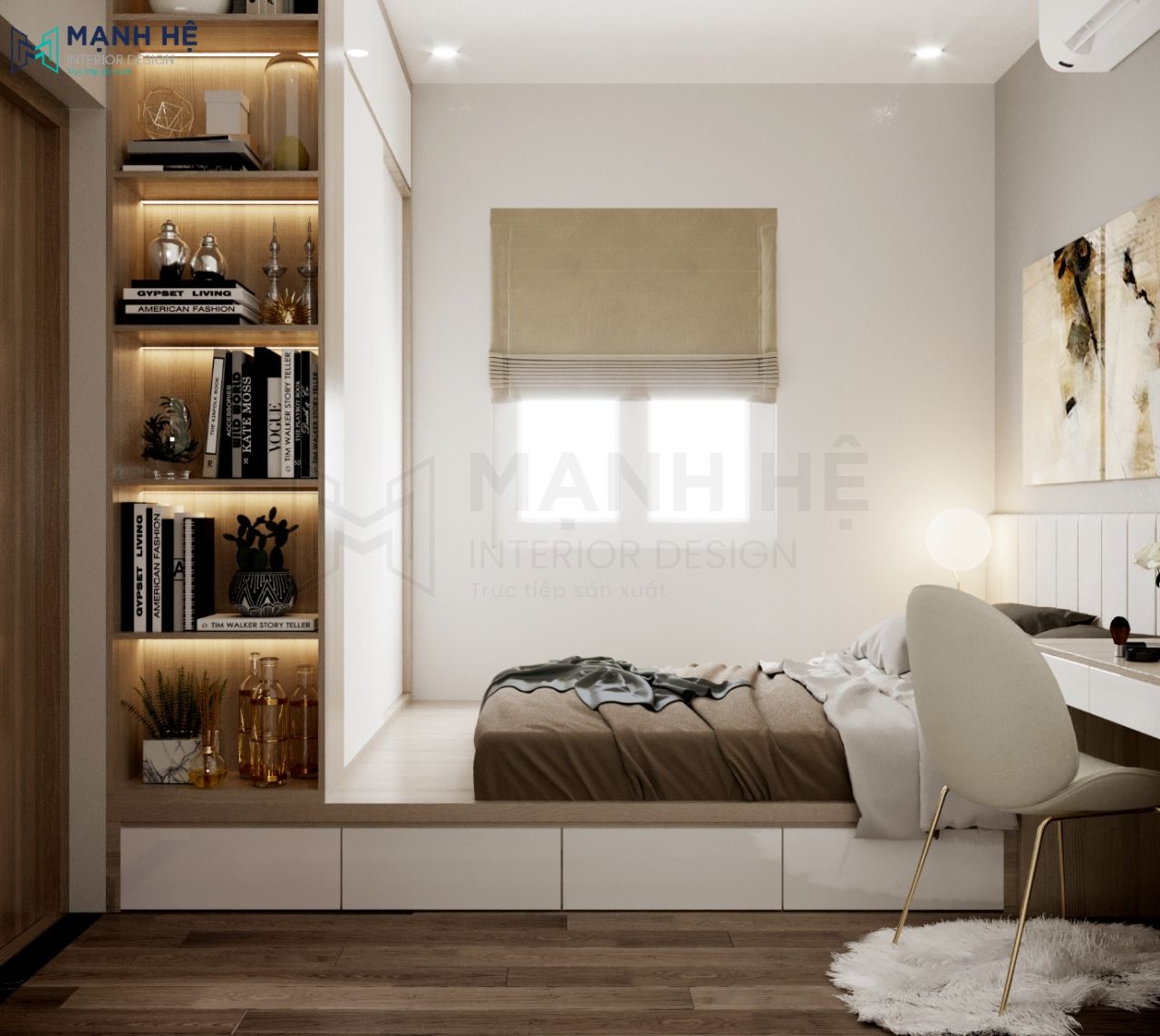Thi công nội thất phòng ngủ tân cổ điển