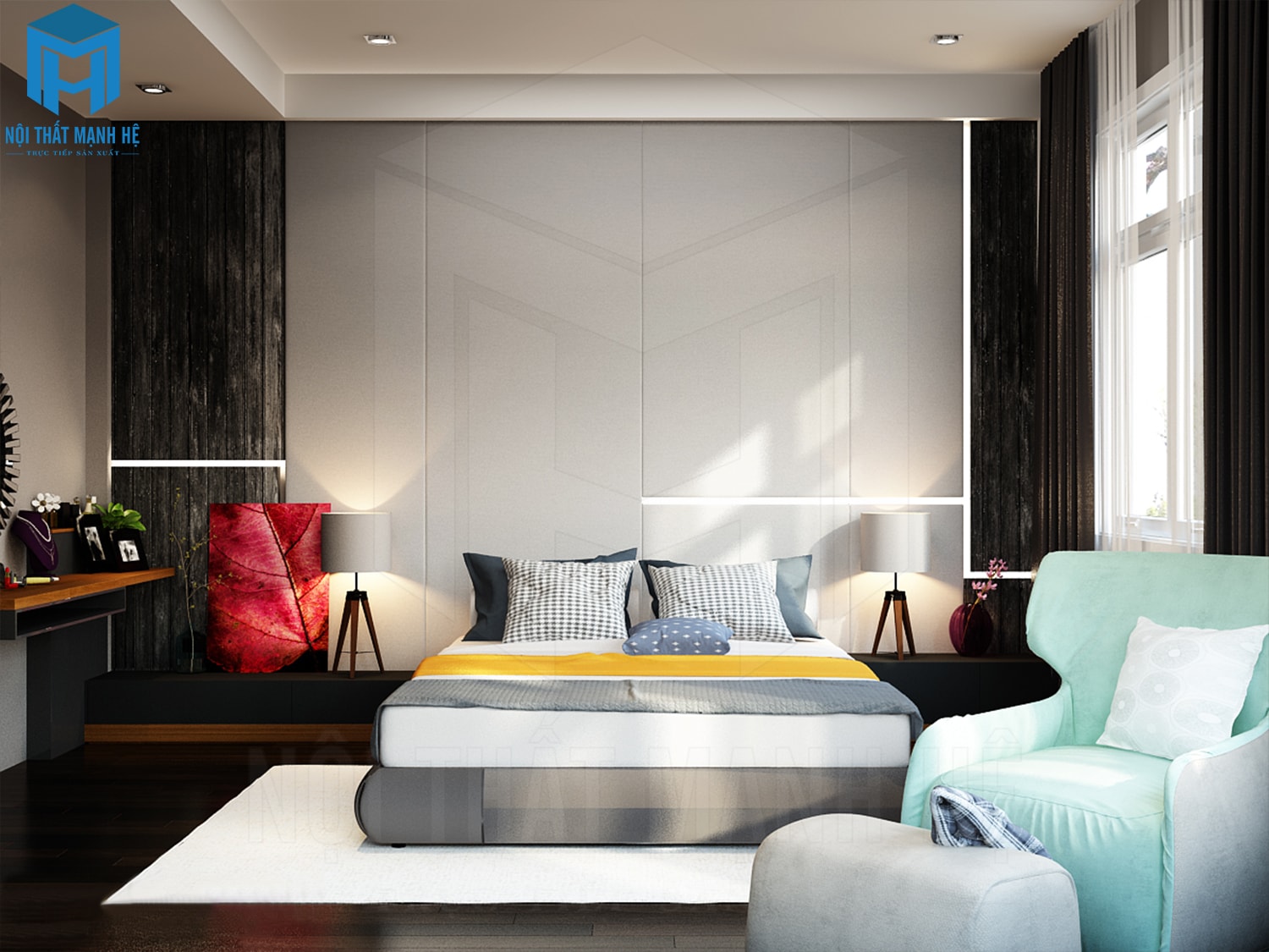Thiết kế nội thất phòng ngủ hiện đại