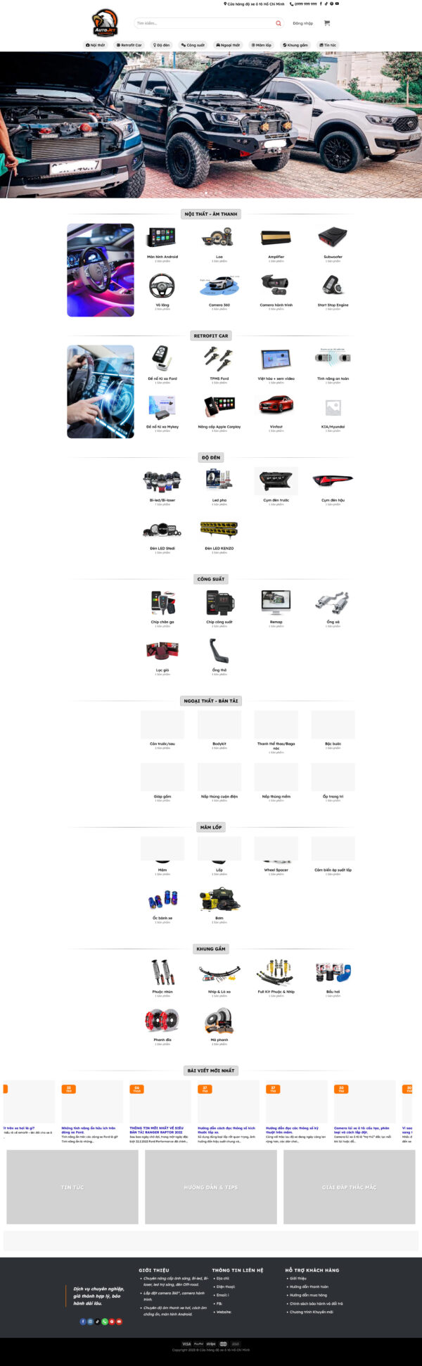 Theme WordPress Website Phụ Kiện Xe Hơi AutoJet