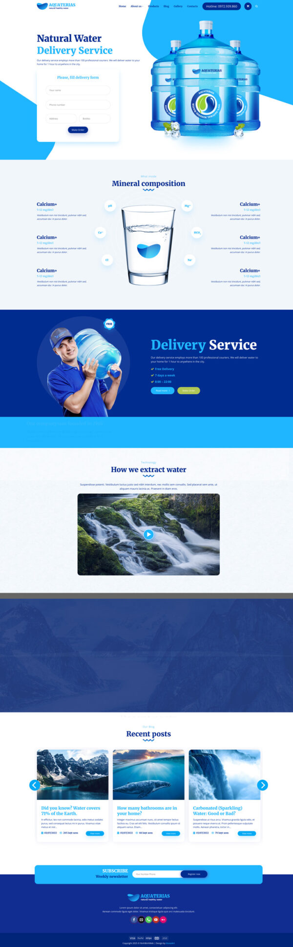 Theme WordPress Website Bán Nước Bình