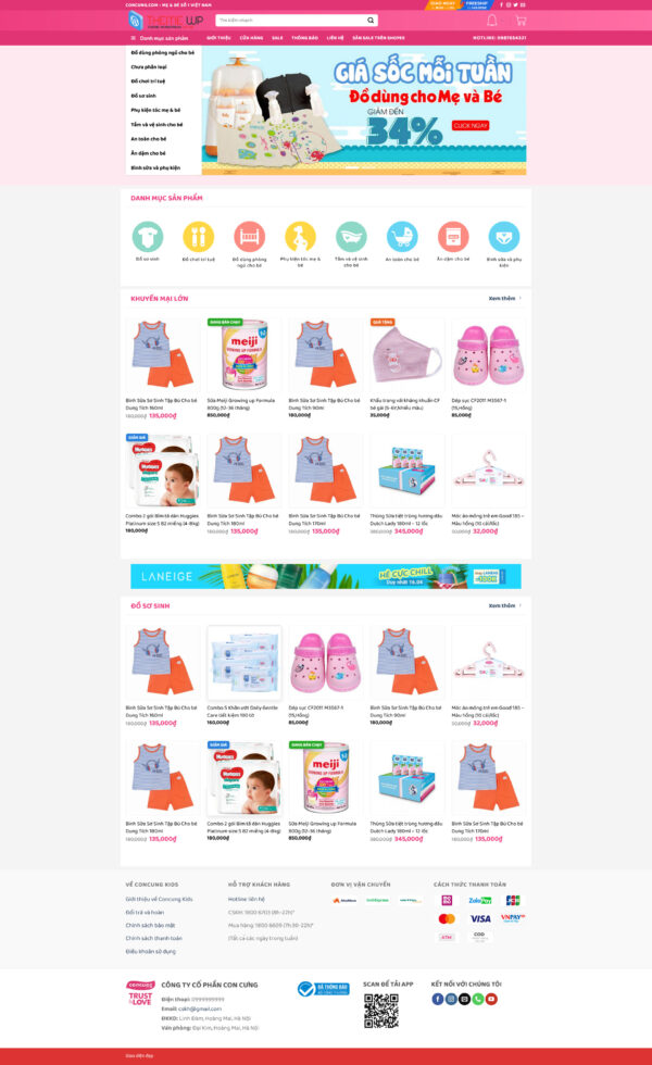 Theme WordPress Website Shop Concung Version 1