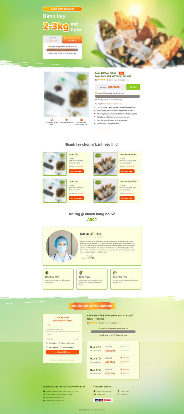 Theme WordPress Website Bánh Giảm Cân Ăn Kiêng BisTi