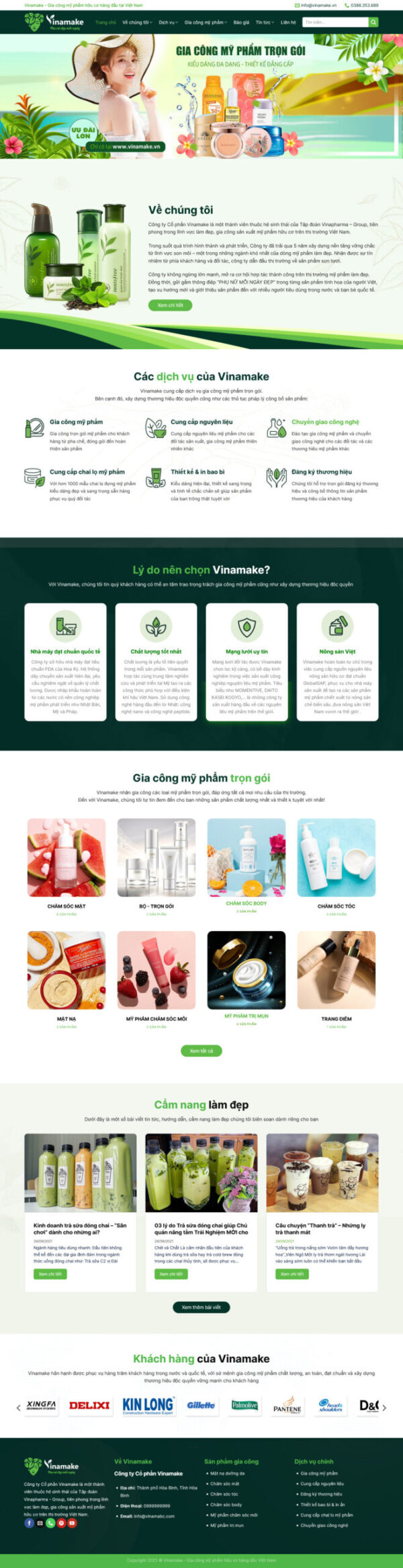 Theme WordPress Website Bao Bì Vinamake