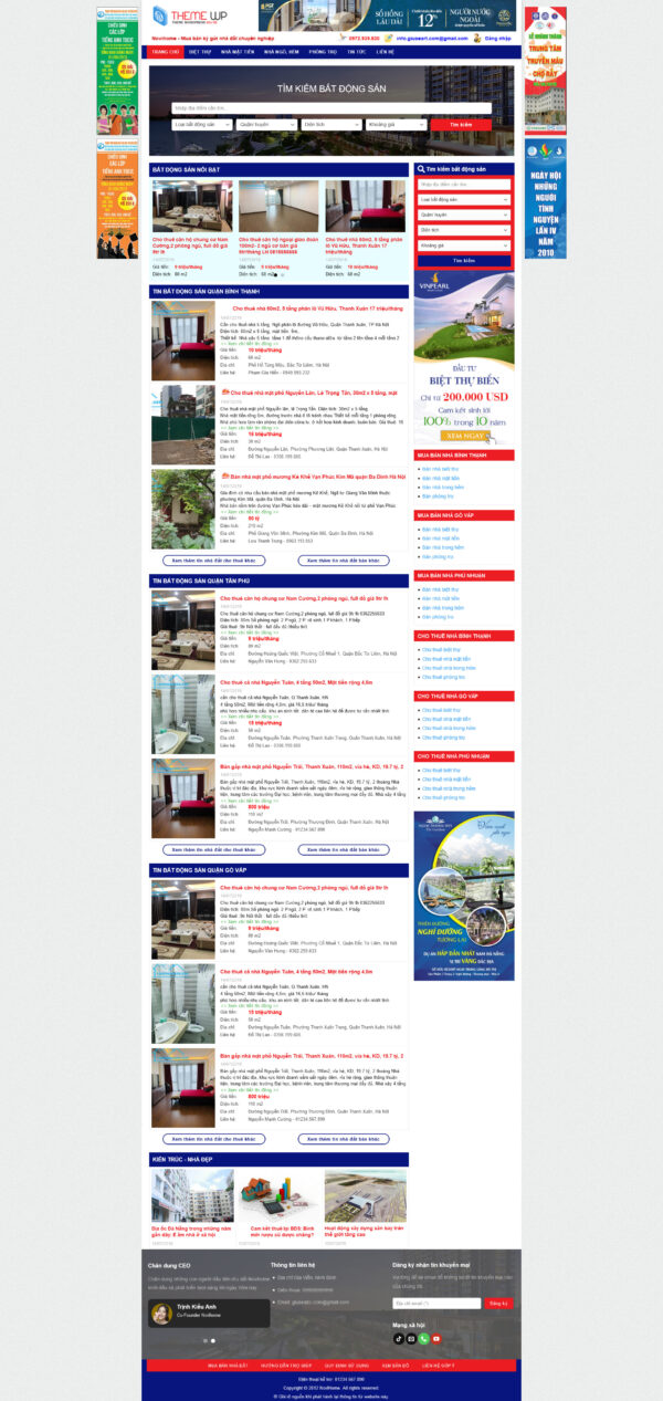 Theme WordPress Website Bất Động Sản