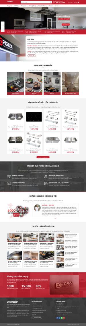 Theme WordPress Website Bếp Từ 2