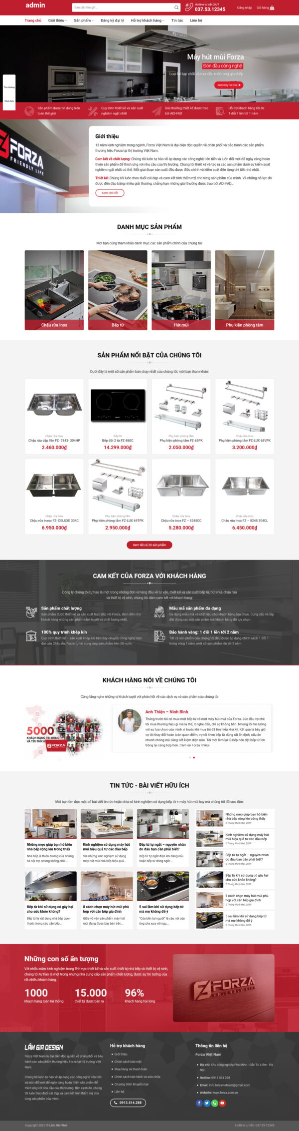 Theme WordPress Website Bếp Từ 2