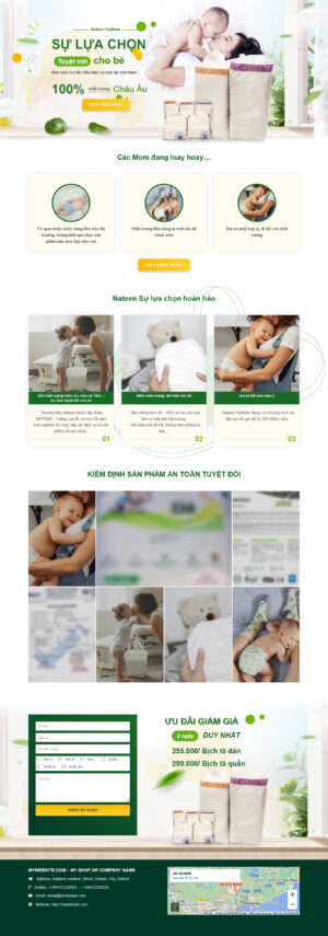 Theme WordPress Website Tã Bỉm Nateen