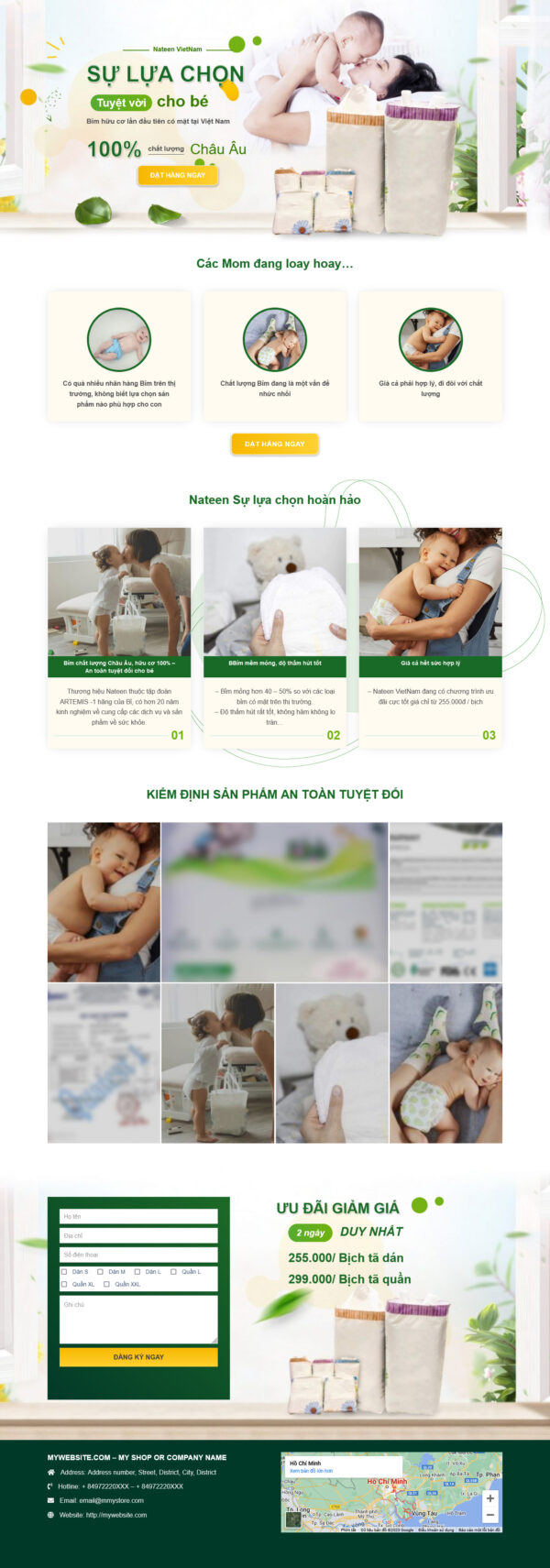 Theme WordPress Website Tã Bỉm Nateen