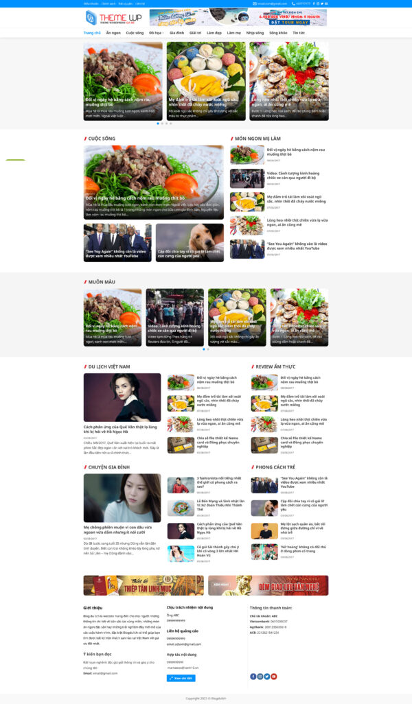 Theme WordPress Website Blog Du Lịch