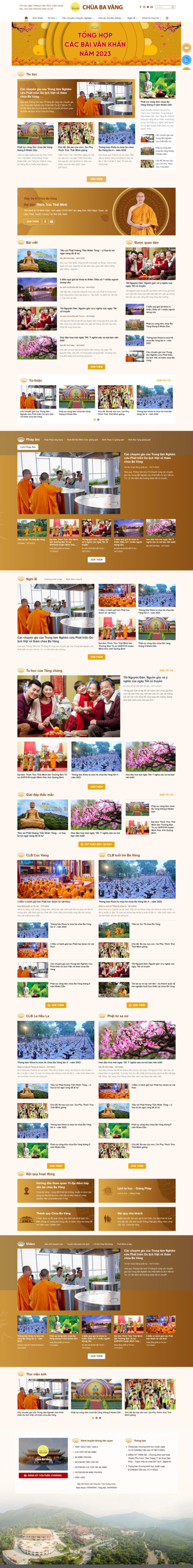 Theme WordPress Website Tin tức Chùa Ba Vàng