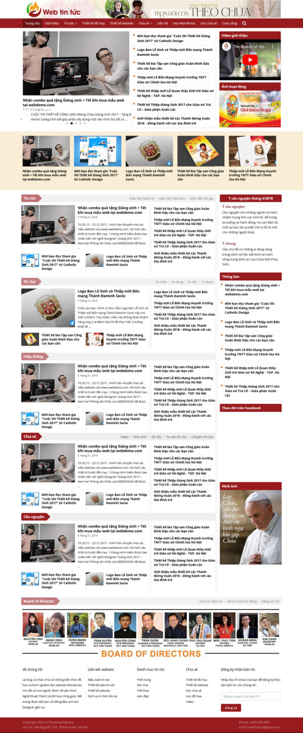 Theme Wordpress Website Tin tức Công Giáo