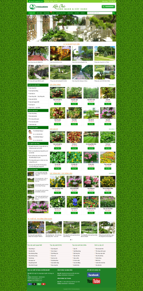 Theme WordPress Website Cây Xanh