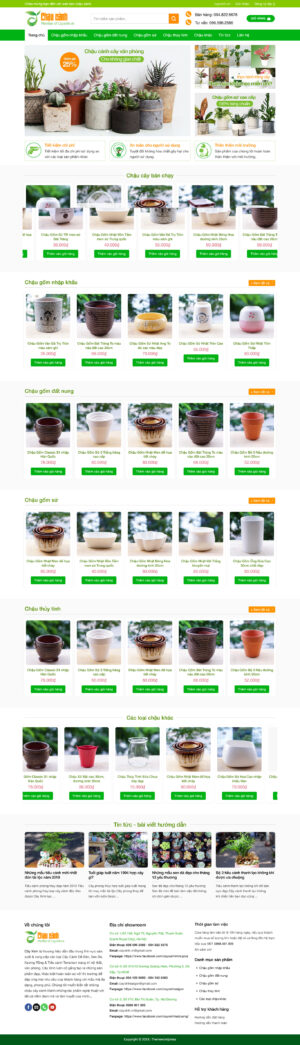 Theme WordPress Website Chậu Cây