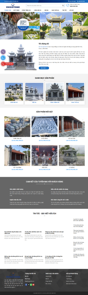 Theme WordPress Website Đá Mỹ Nghệ