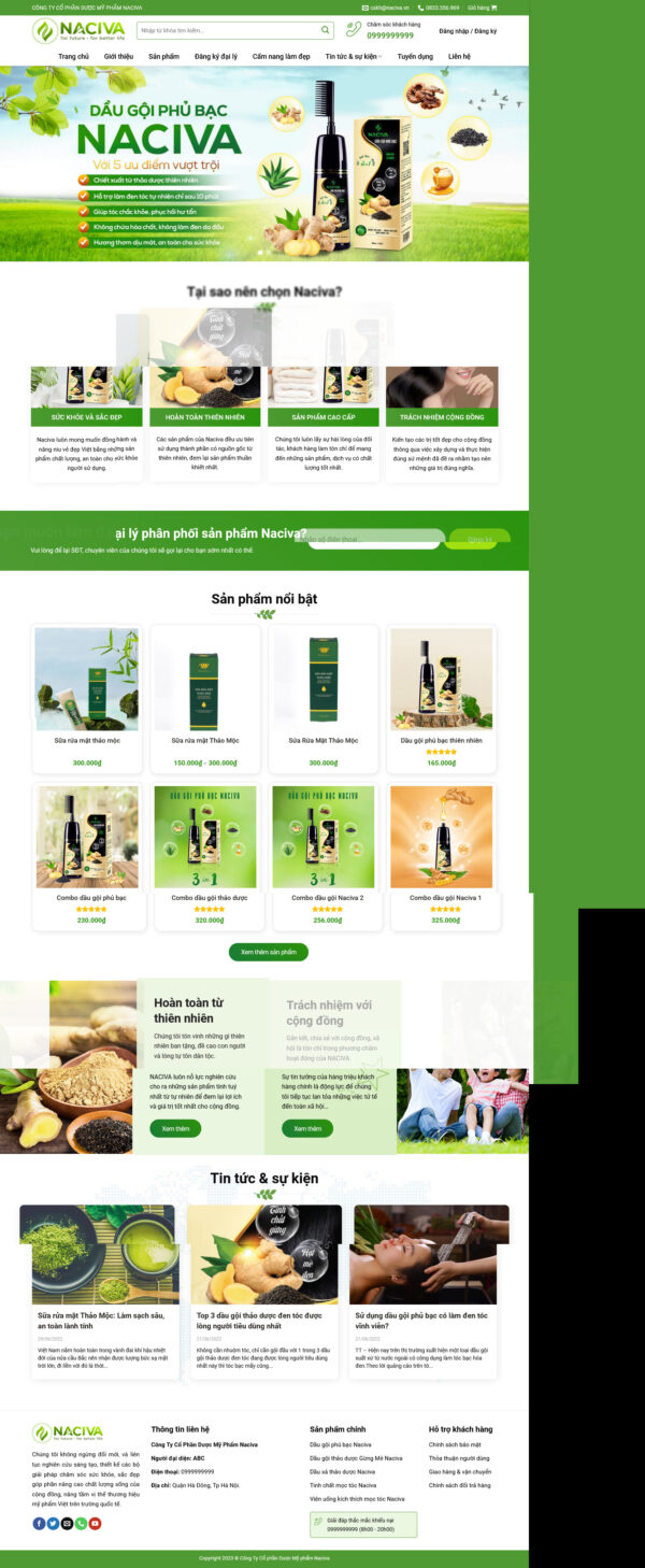Theme WordPress Website Dầu Gội Đầu