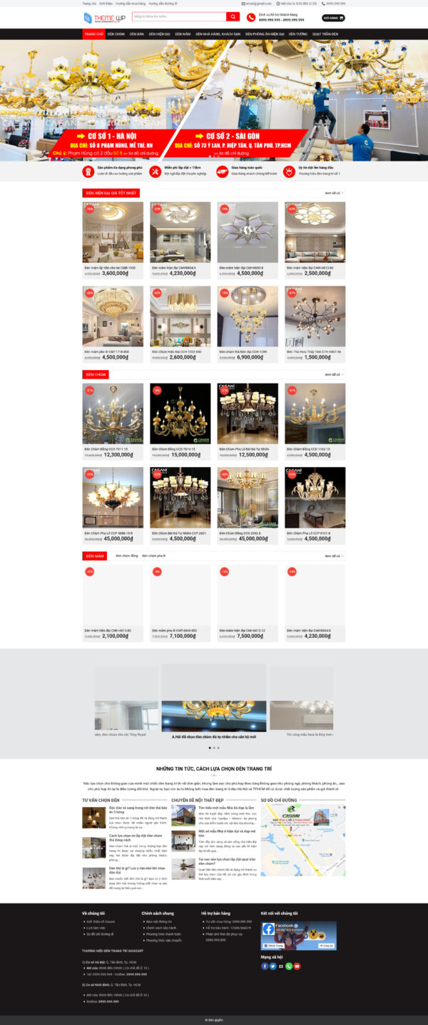 Theme WordPress Website Đèn Led 2