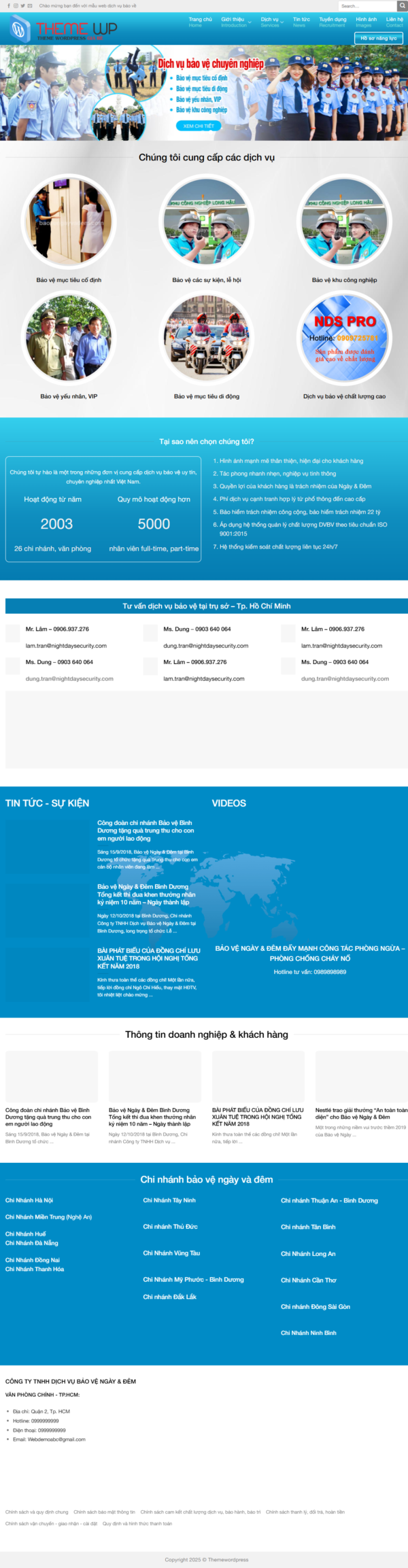 Theme WordPress Website Dịch Vụ Bảo Vệ