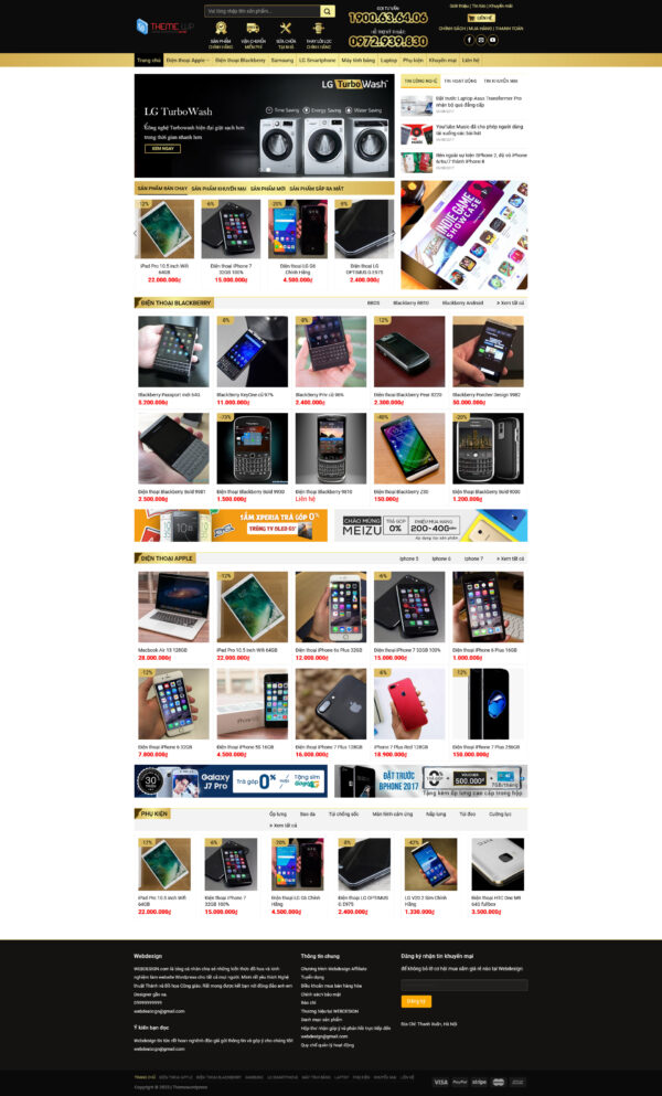 Theme WordPress Website Điện Máy