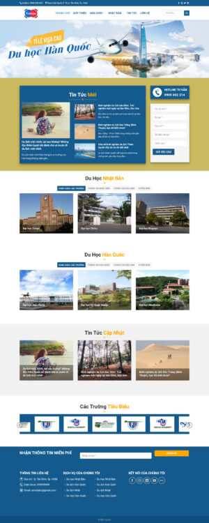 Theme WordPress Website Du Học Hàn Quốc