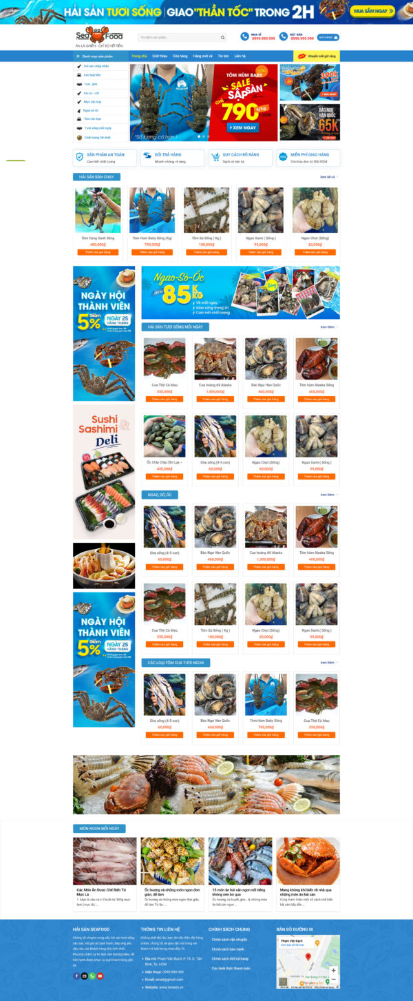 Theme WordPress Website Hải Sản