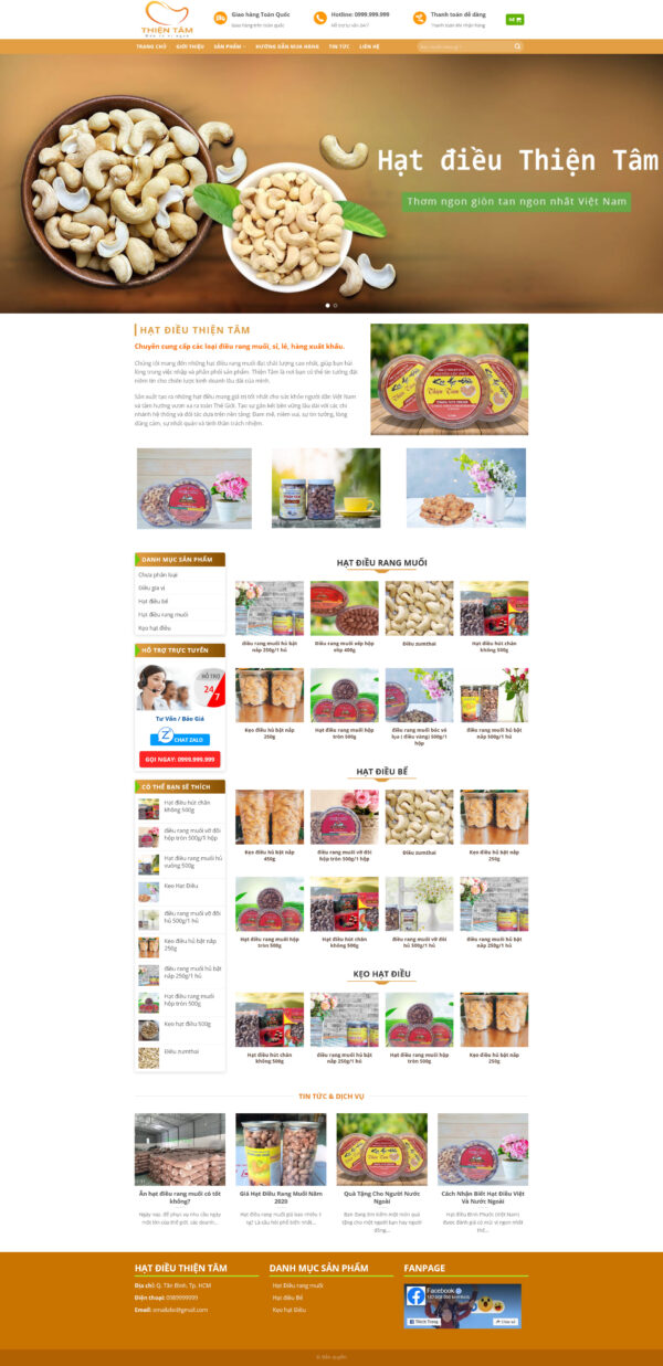 Theme WordPress Website Hạt Điều 2