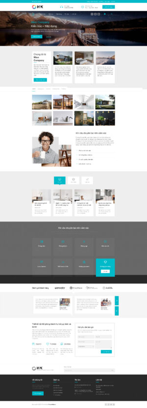 Theme WordPress Website H&K Kiến Trúc Xây Dựng