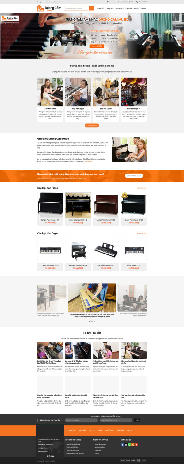 Theme WordPress Website Học Đàn