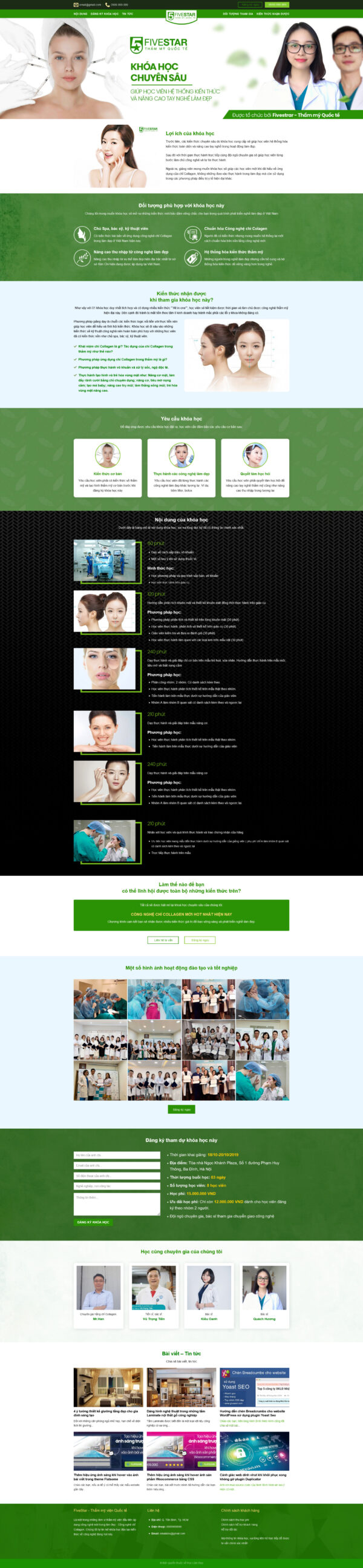 Theme WordPress Website Học Làm Đẹp