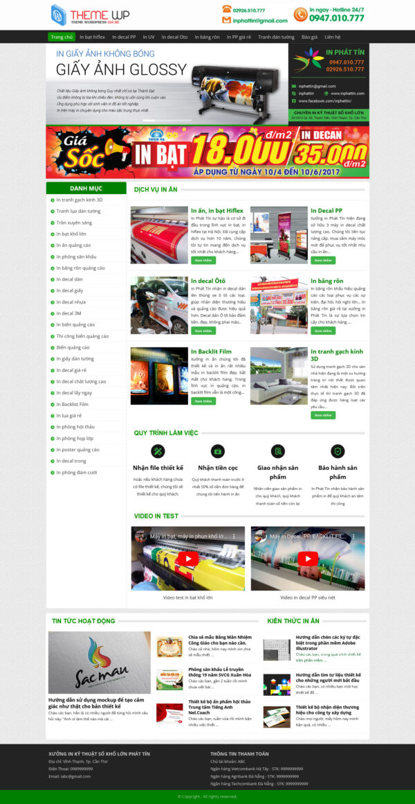 Theme WordPress Website In Bạt