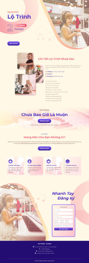 Theme WordPress Website Khóa Học Đàn Piano