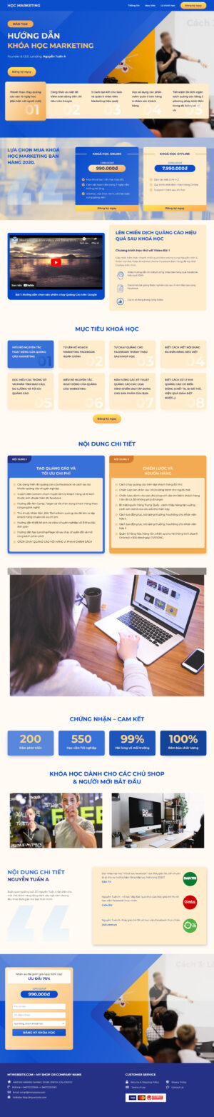Theme WordPress Website Khóa Học Marketing