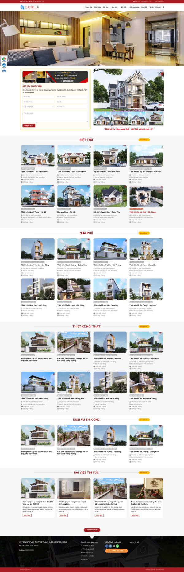 Theme WordPress Website Kiến Trúc 3