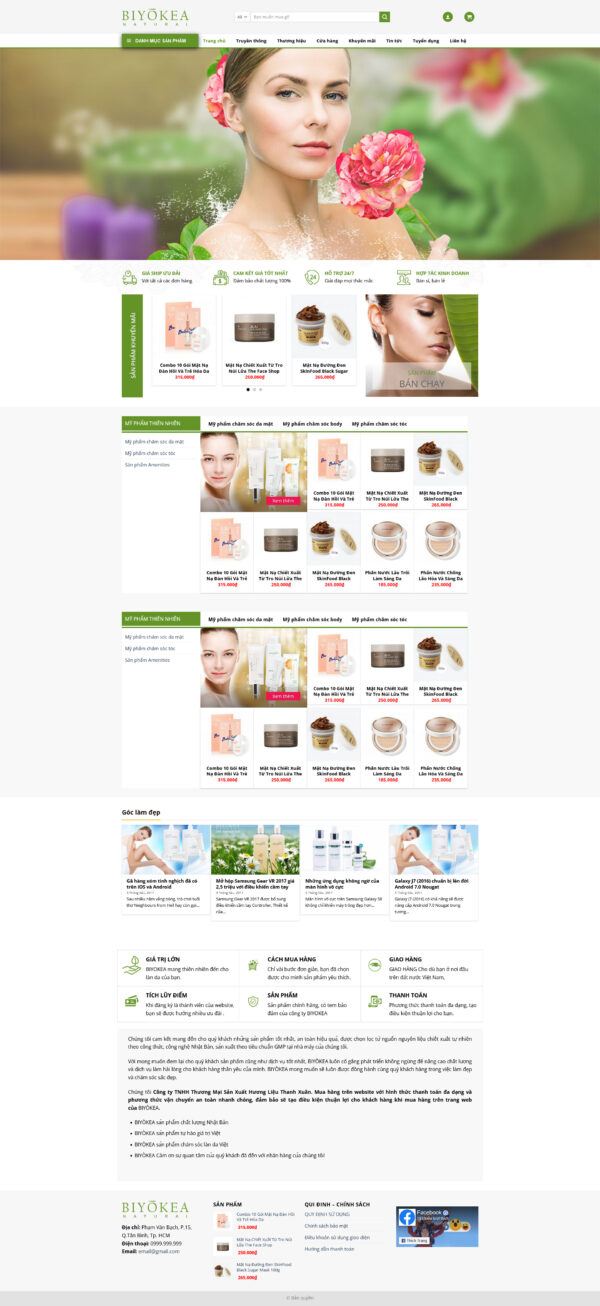 Theme WordPress Website Mỹ Phẩm 7