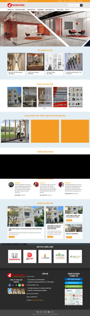 Theme WordPress Website Nhôm Kính 1