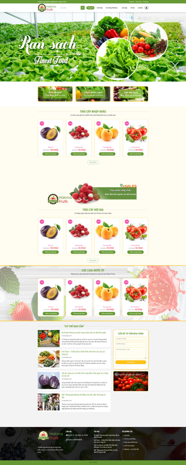 Theme WordPress Website Nông Sản