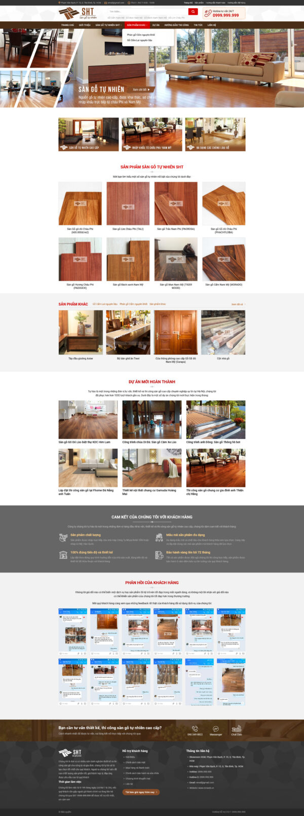 Theme WordPress Website Sàn Gỗ