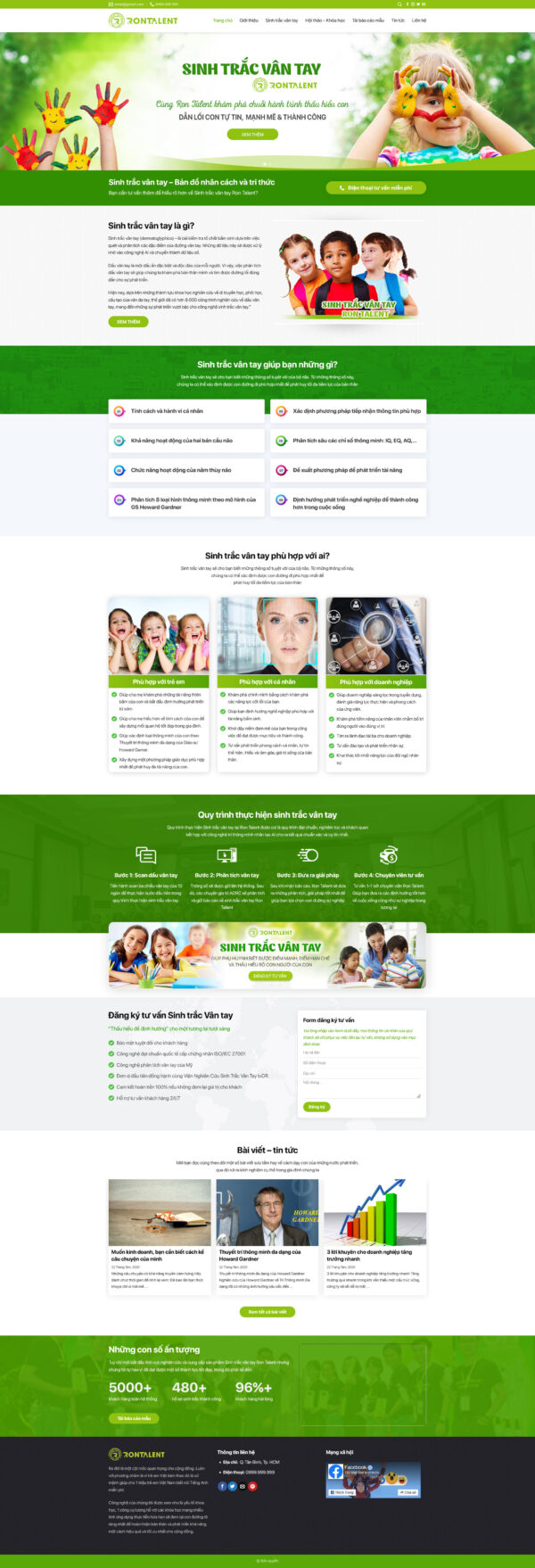 Theme WordPress Website Sinh Trắc Vân Tay