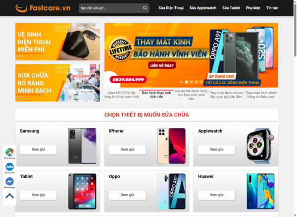 Theme WordPress Website Sửa Điện Thoại 2