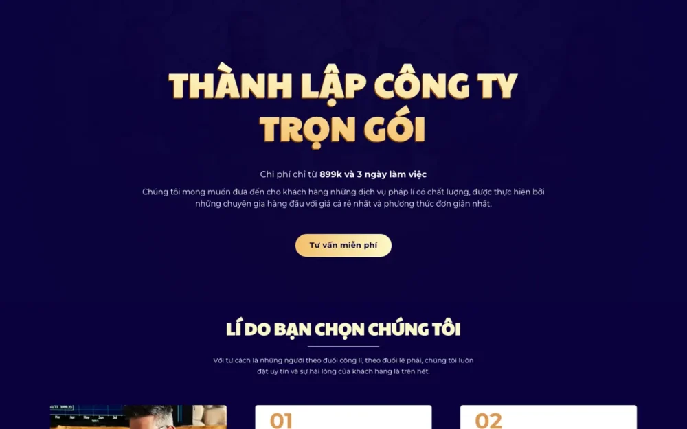 Mẫu Website Landing Page Thành Lập Công Ty – DICHVULUAT2