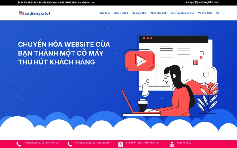 Mẫu Website Agency SEO Kèm Bán Khóa Học Online – GTVSEO