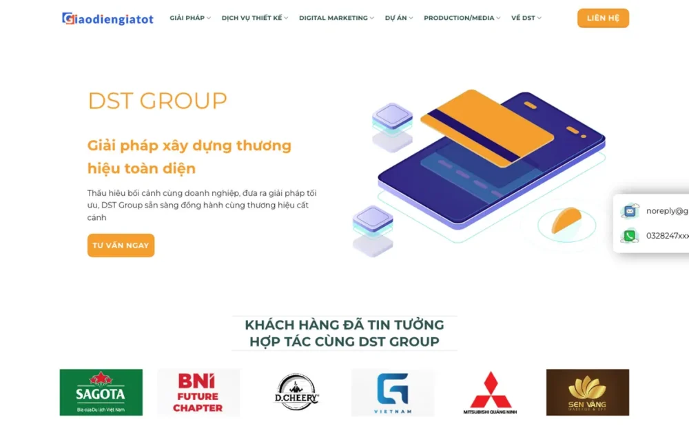 Mẫu Website Agency Thương Hiệu & Thiết Kế Ấn Phẩm – MARKETING3